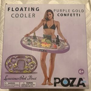 Purple Gold Confetti Floating Cooler Pool Float